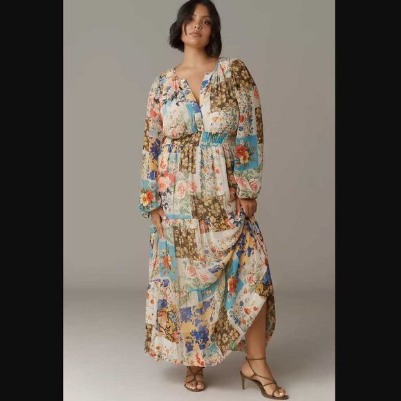 Anthropologie Dresses & Skirts - New Plus 2X By Anthropologie The Somerset maxi dress long sleeve chiffon edition